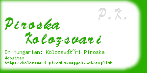 piroska kolozsvari business card